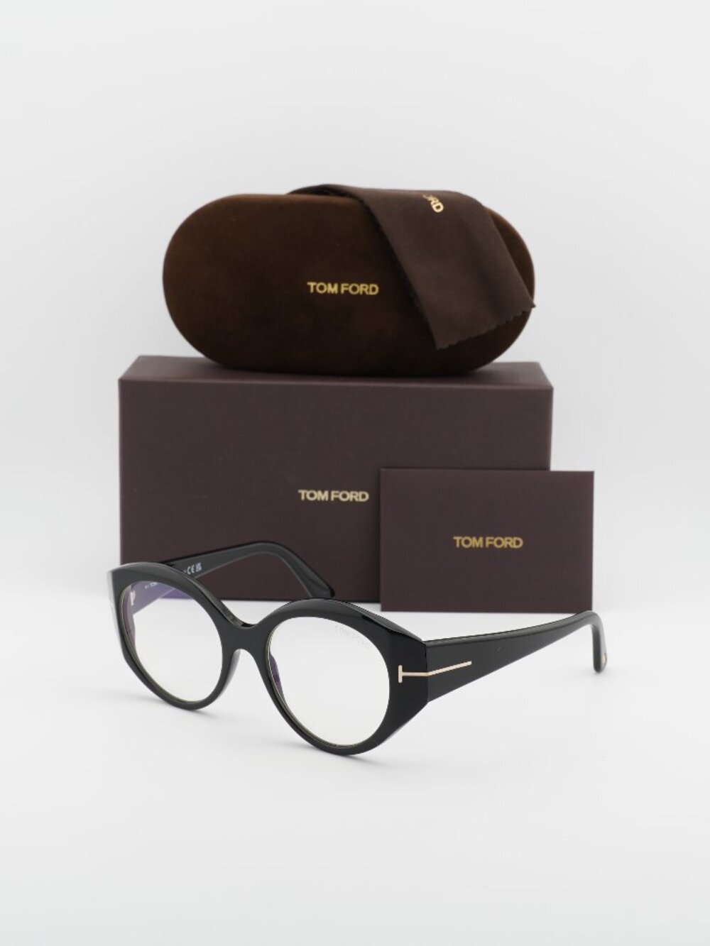 Tom Ford FT5950-B 001 Oval Eyeglasses 53mm – Black / Blue Light Block